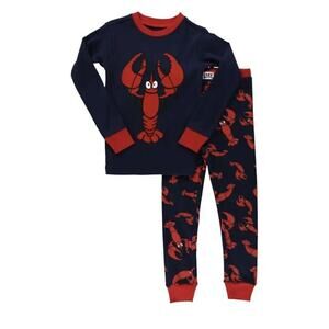 LAZY ONE Long-Sleeve PJ Set Girls Boys Funny Lobster Kids Pajama Cozy Comfy 2T
